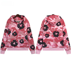 Denim Tears  Pink Camo Cotton Wreath Print  Hoodie