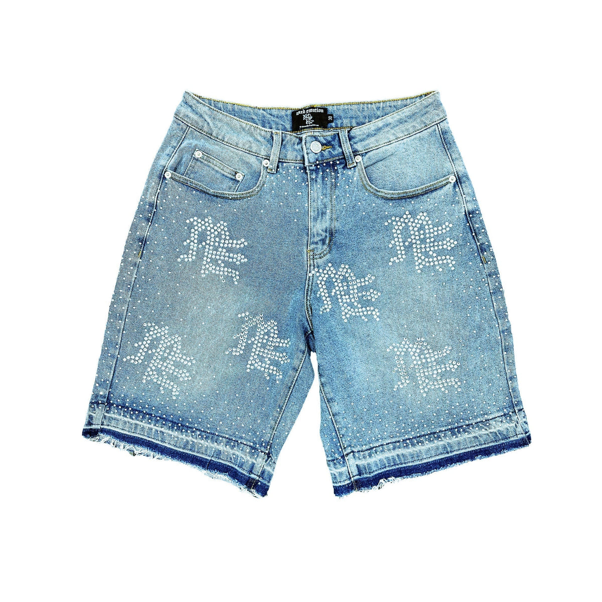 ‘MIXED EMOTION  Rhinestone Denim Shorts