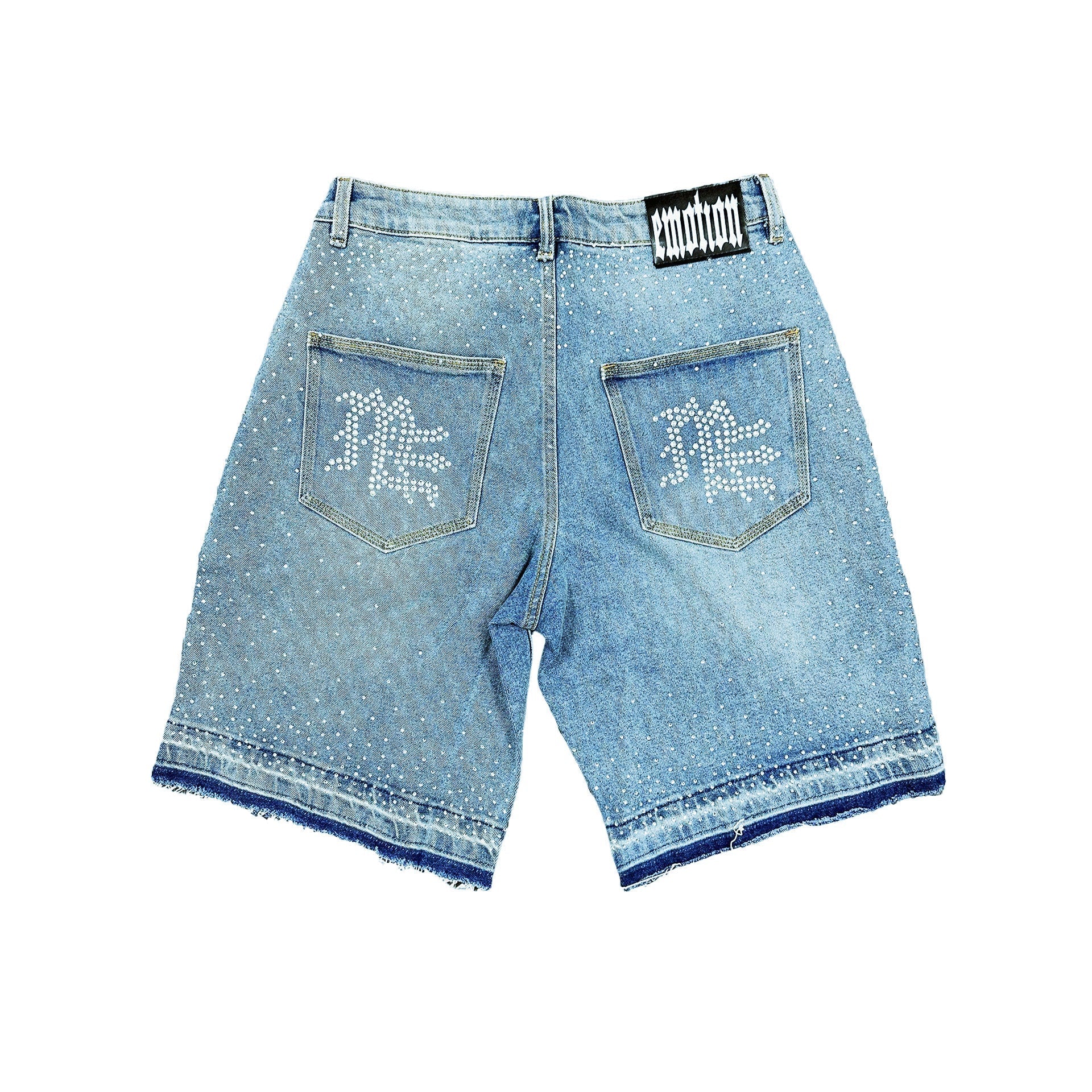 ‘MIXED EMOTION  Rhinestone Denim Shorts